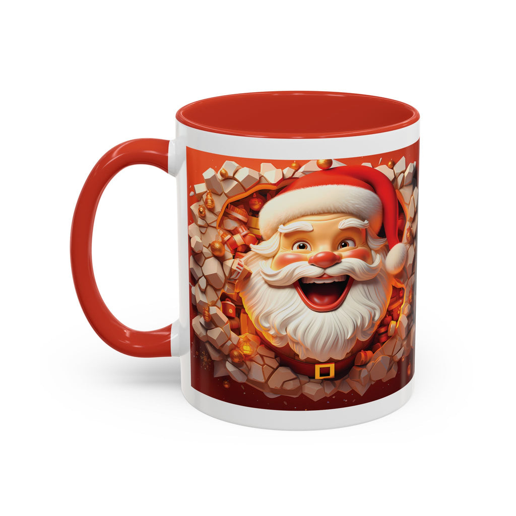 Cheerful Santa Accent Coffee Mug - Perfect for Xmas, Holiday Gifts, Cozy Mornings, Festive Decor, Coffee Lovers