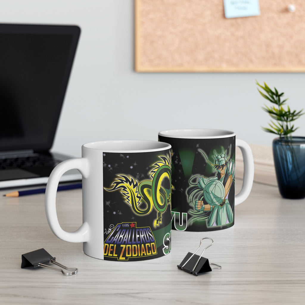 Shiryu Dragon Ceramic Mug (11oz & 15oz) – Mythic Green Dragon Coffee Cup