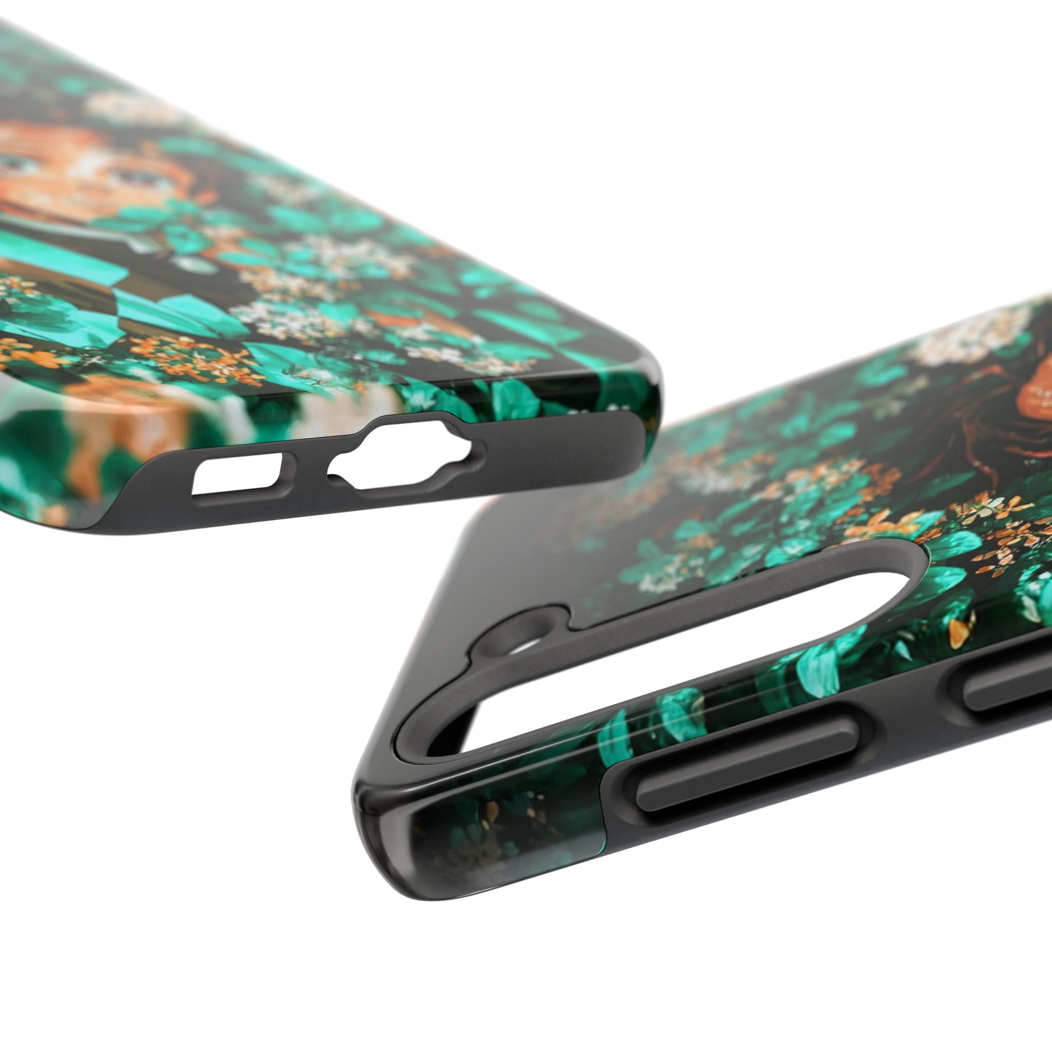 Floral Fantasy Tough Phone Cases | Trendy Phone Cover | Unique Gift for Nature Lovers | Durable Protection | Anime-Inspired Design