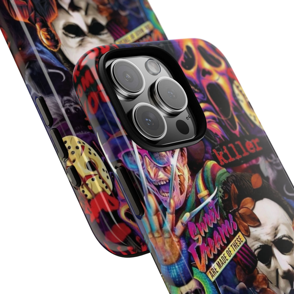 Horror Movie Collage Phone Case — Classic Slasher Icons (Michael Myers, Jason, Freddy, Ghostface, Pennywise)