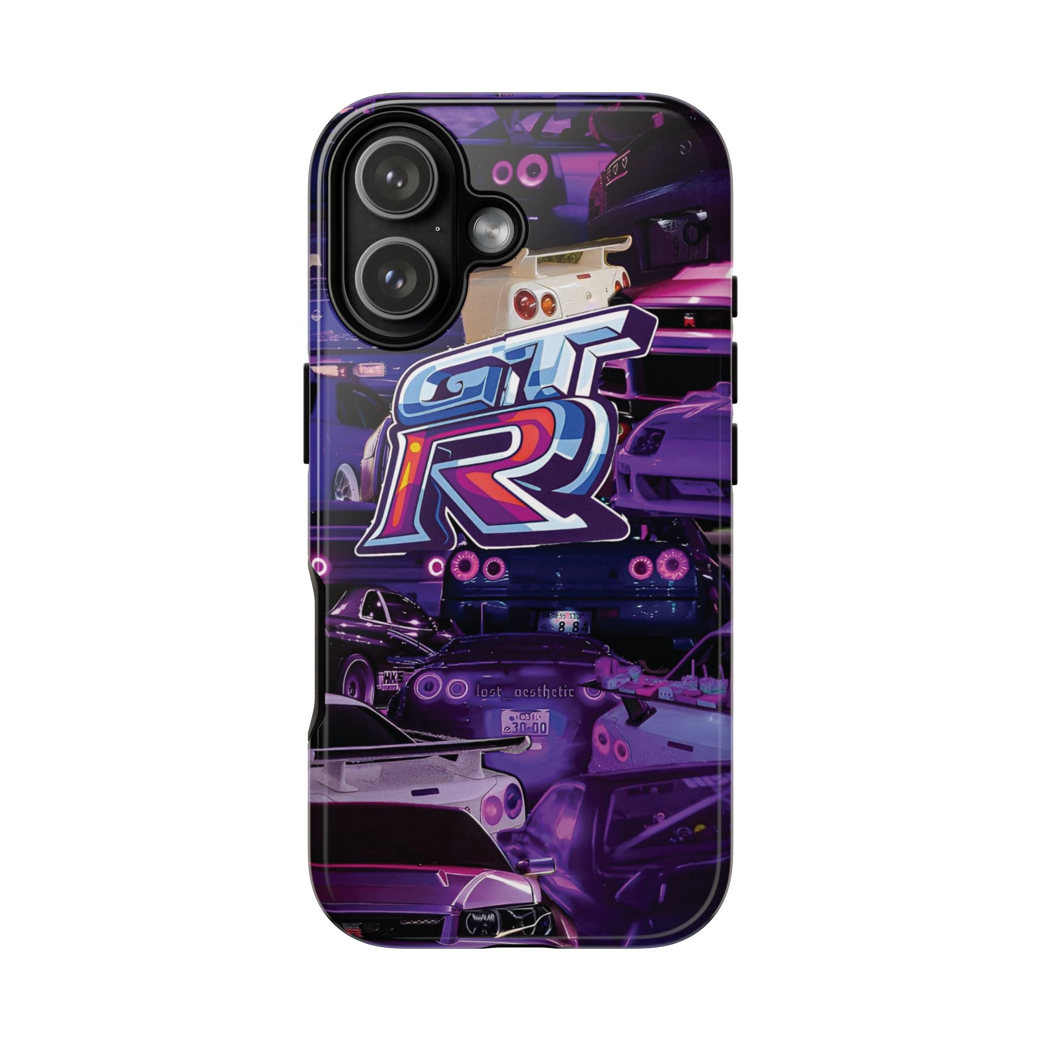 GTR Racing Phone Case – Neon Purple Sportscar Design