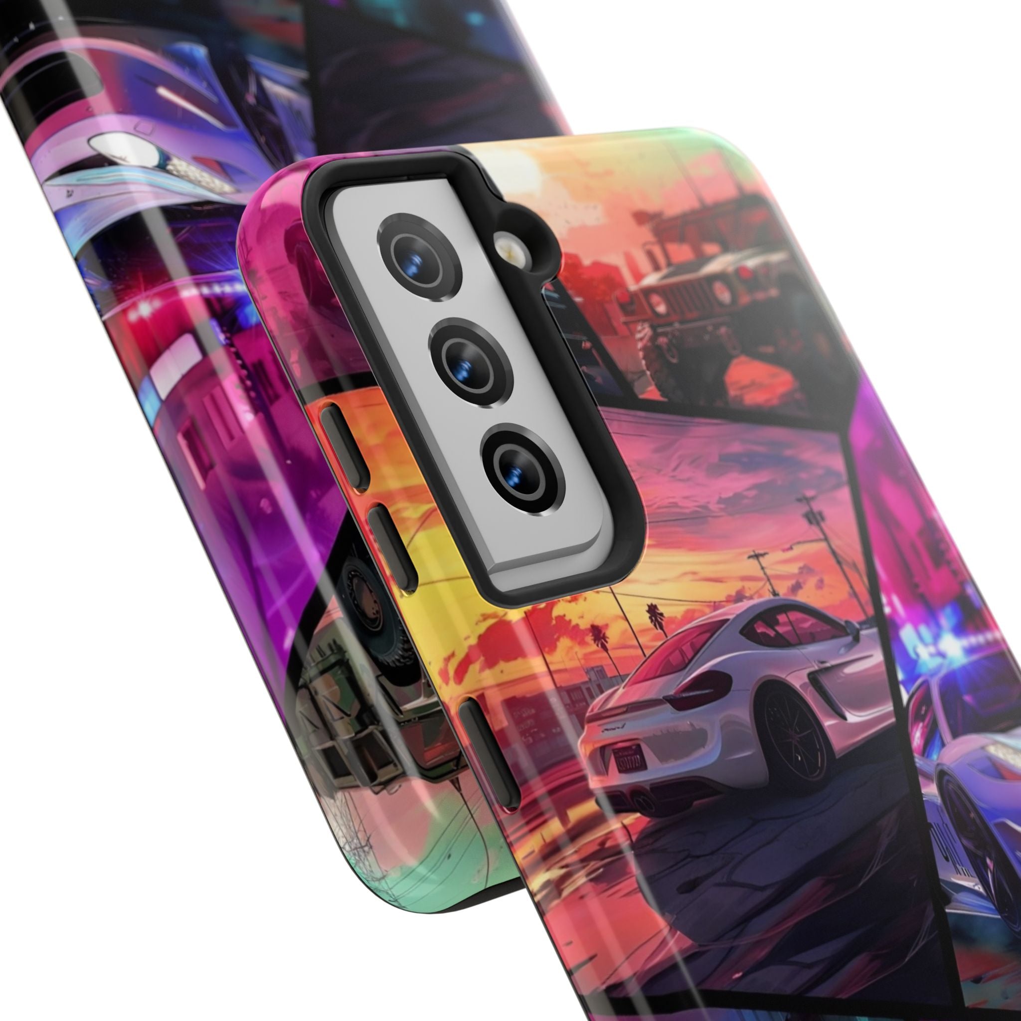Vibrant Automotive Tough Phone Cases for Car Enthusiasts