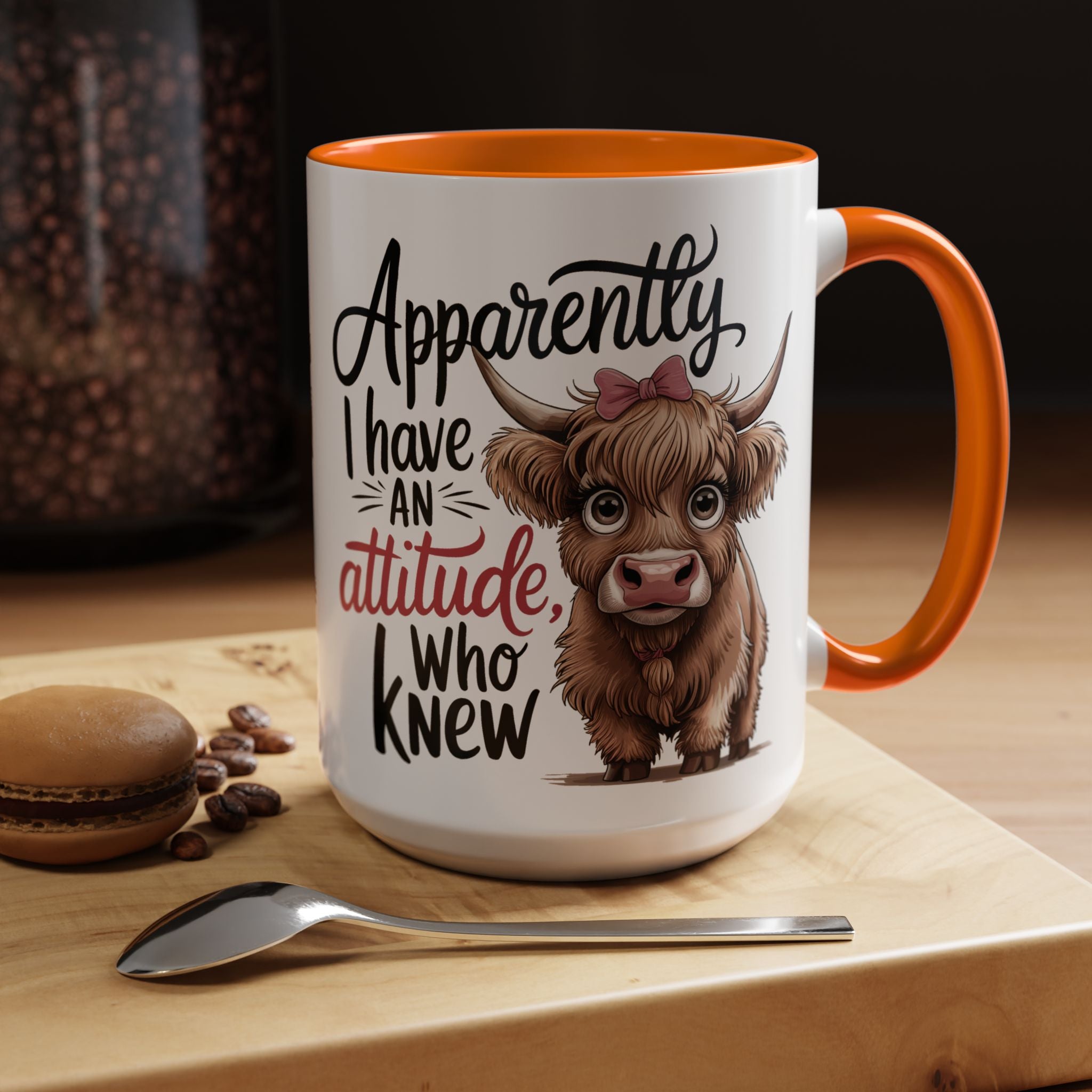 Cute Cow Attitude Mug, Funny Coffee Cup, Gift for Cow Lovers, Cow Decor, Kitchenware Gift, Humorous Animal Mug
