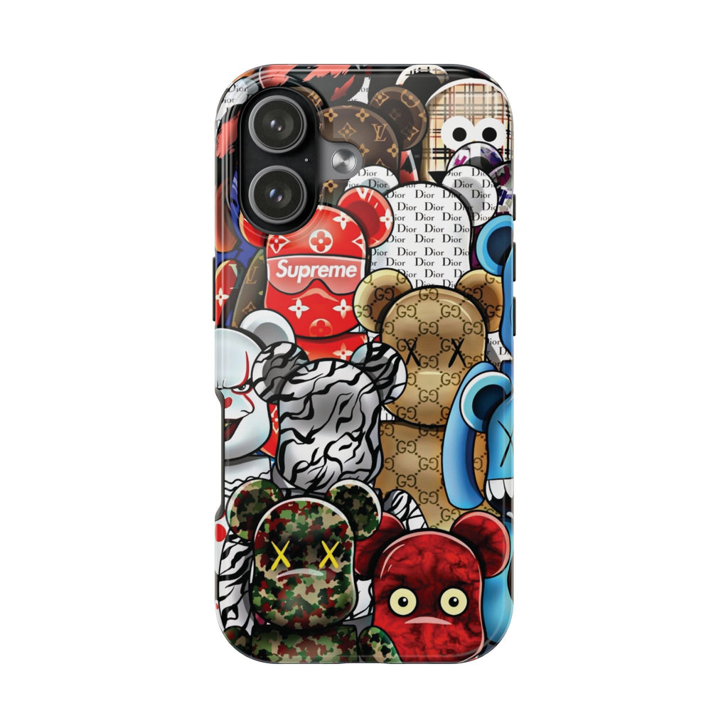 Trendy Bear Phone Case: Stylish Tough Protector for Streetwear Lovers, Gift for Teens, Unique Accessories for Holiday Celebrations