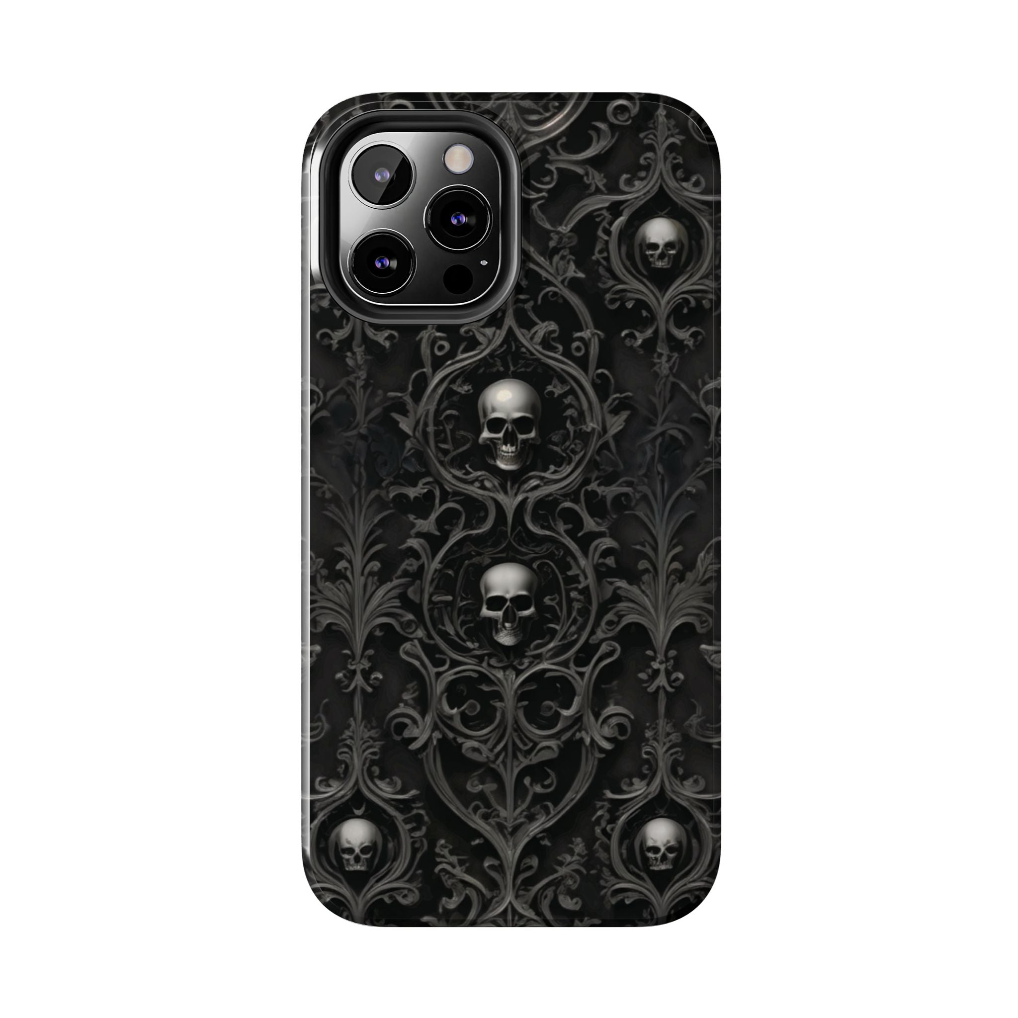 Gothic Skull Phone Cases - Tough Protection, Unique Gift for Halloween, Dark Aesthetic Accessory for Men and Women, Trendy Phone Cover