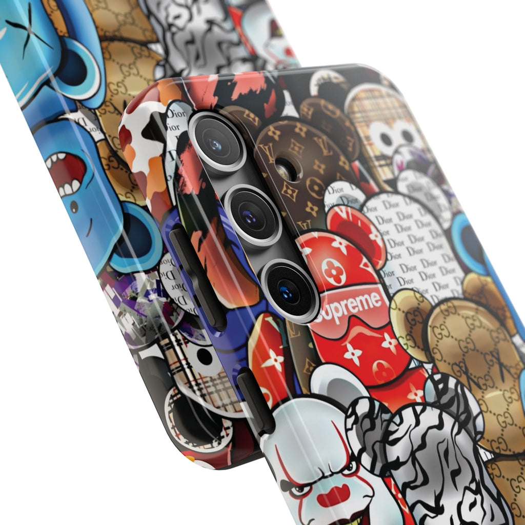 Trendy Bear Phone Case: Stylish Tough Protector for Streetwear Lovers, Gift for Teens, Unique Accessories for Holiday Celebrations