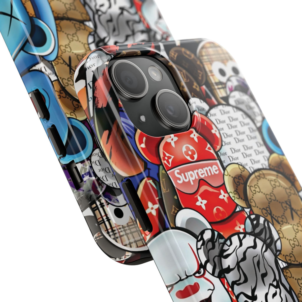 Trendy Bear Phone Case: Stylish Tough Protector for Streetwear Lovers, Gift for Teens, Unique Accessories for Holiday Celebrations