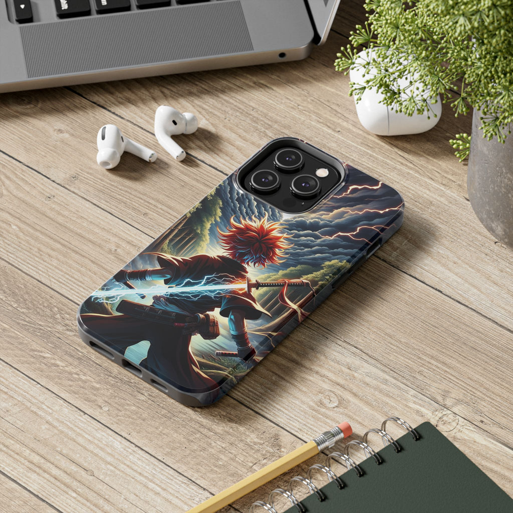Epic Adventure Tough Phone Cases, Anime, Lightning Design, Durable Cover, Gift for Gamers, Festival Essential