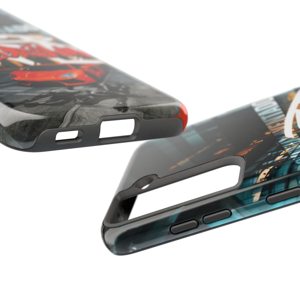 Urban Graffiti Tough Phone Case - Red Lamborghini Design