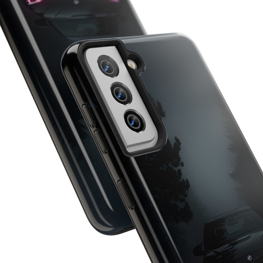 Tough Phone Case with Neon Car Design, Durable Smartphone Cover, Gift for Car Enthusiasts, Unique Accessory for Him, Perfect for Birthdays