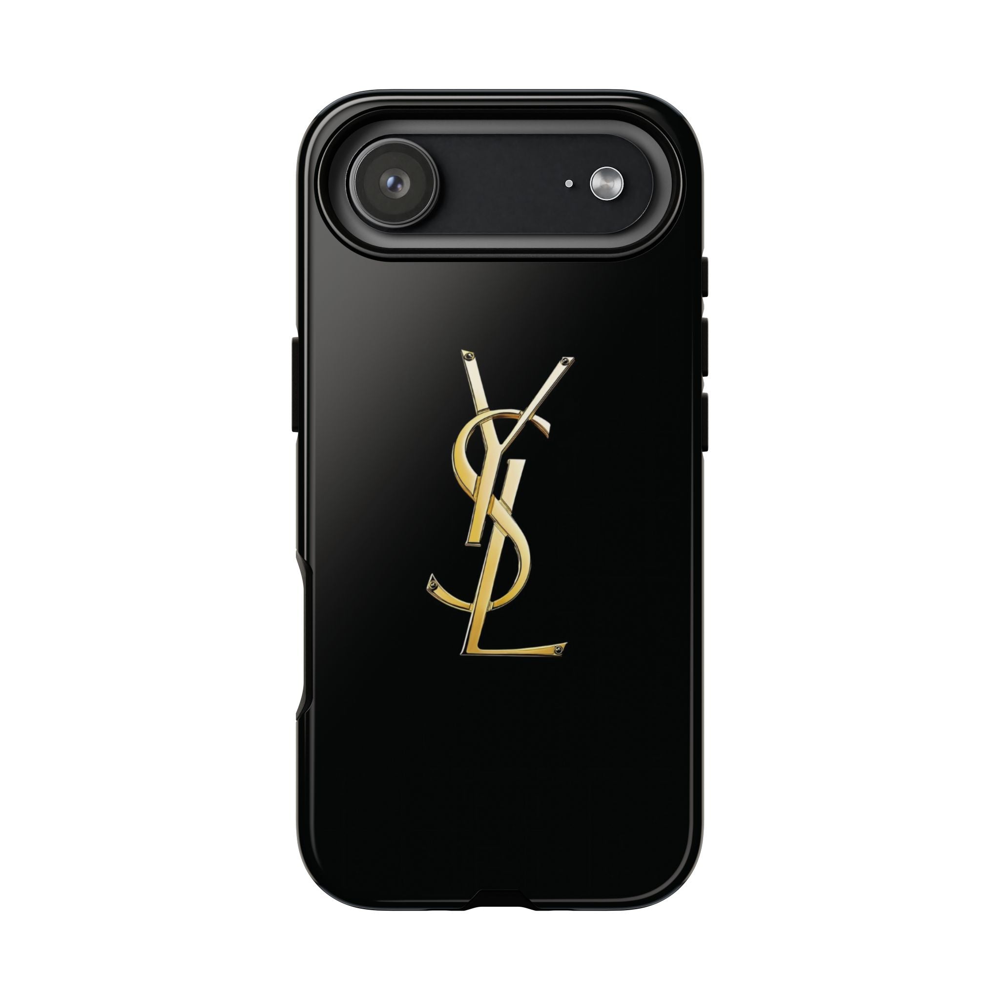 Gold Monogram Tough Phone Case – Luxury YSL-Inspired Protective Cover