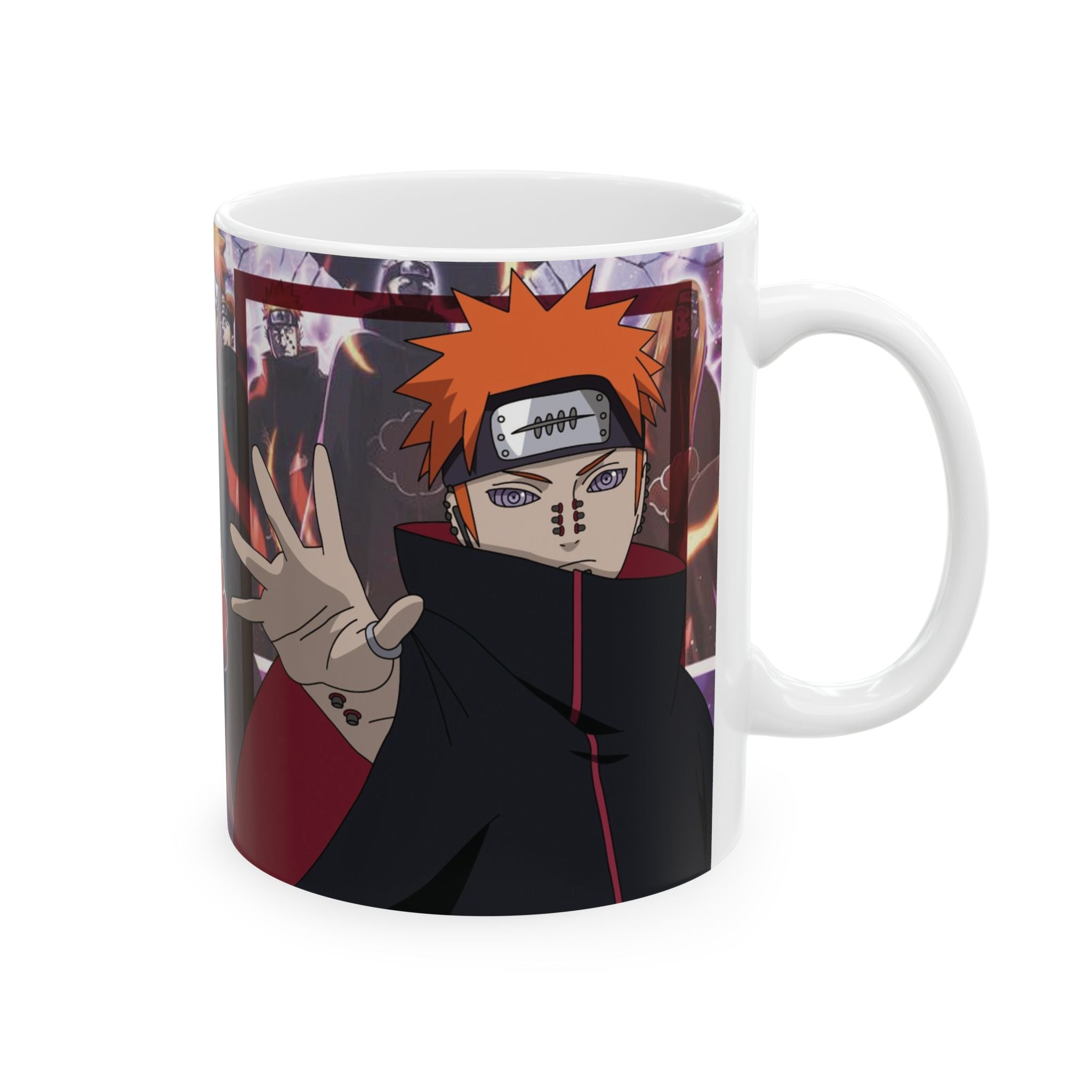Anime Character Collage Mug — Dark Ninja Art Ceramic Coffee Cup (11oz, 15oz)