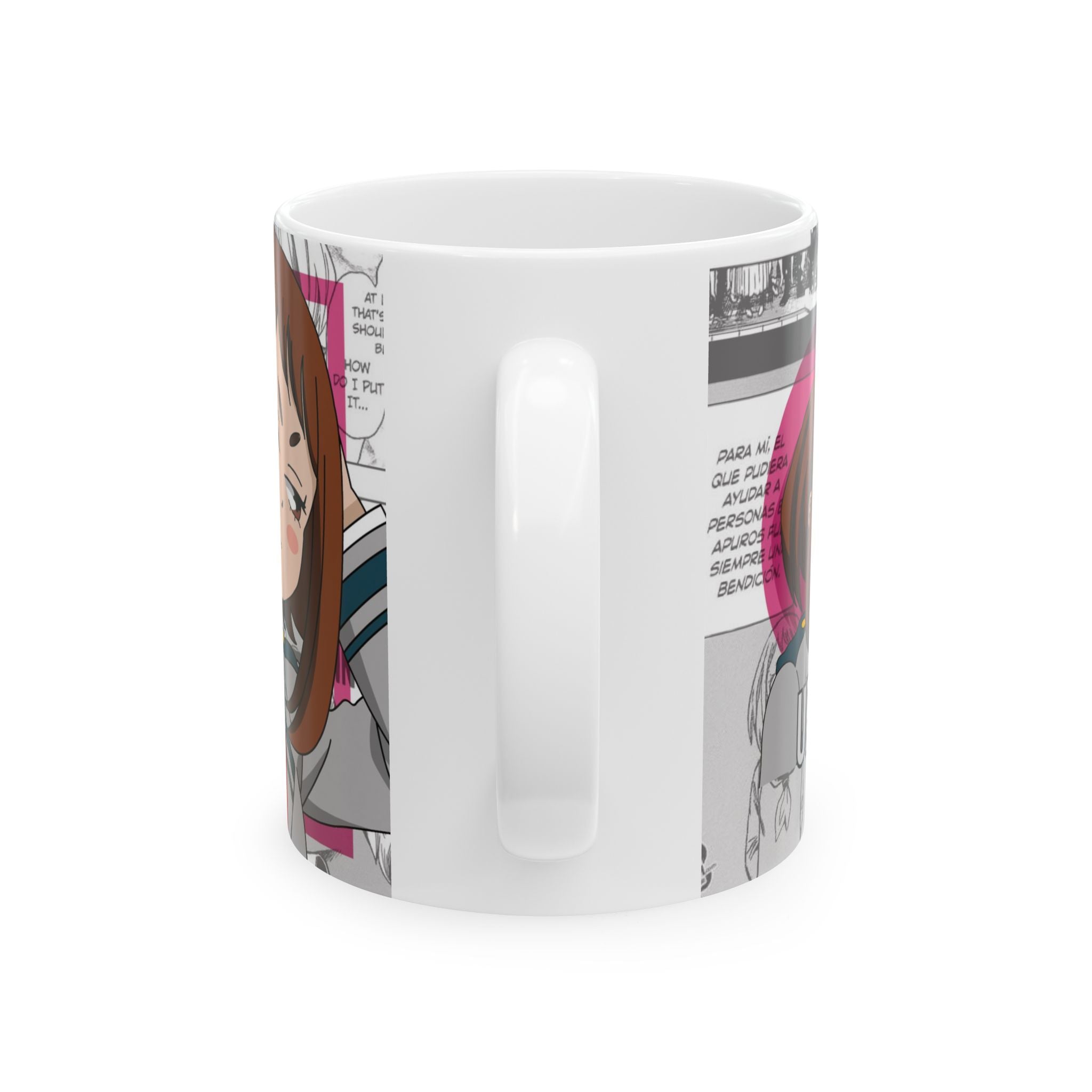 Anime Character Coffee Mug — Cute Schoolgirl Collage Design (11oz & 15oz)