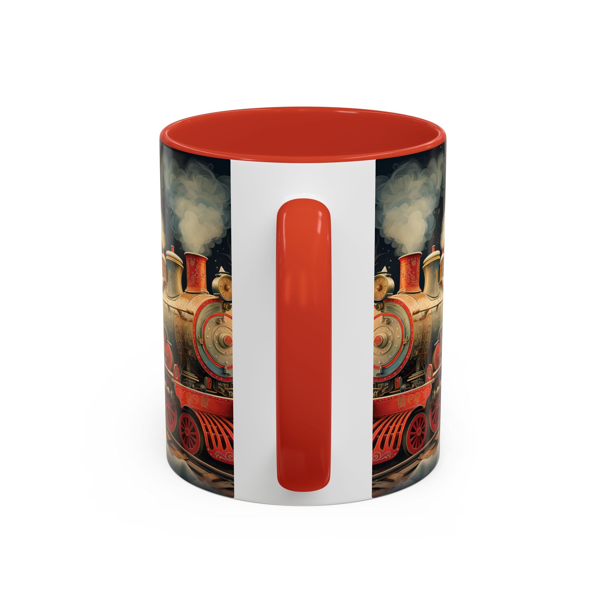 Christmas Train Accent Coffee Mug – Festive Snowy Village Holiday Design (11/15oz)