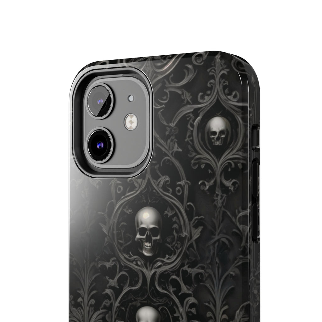 Gothic Skull Phone Cases - Tough Protection, Unique Gift for Halloween, Dark Aesthetic Accessory for Men and Women, Trendy Phone Cover