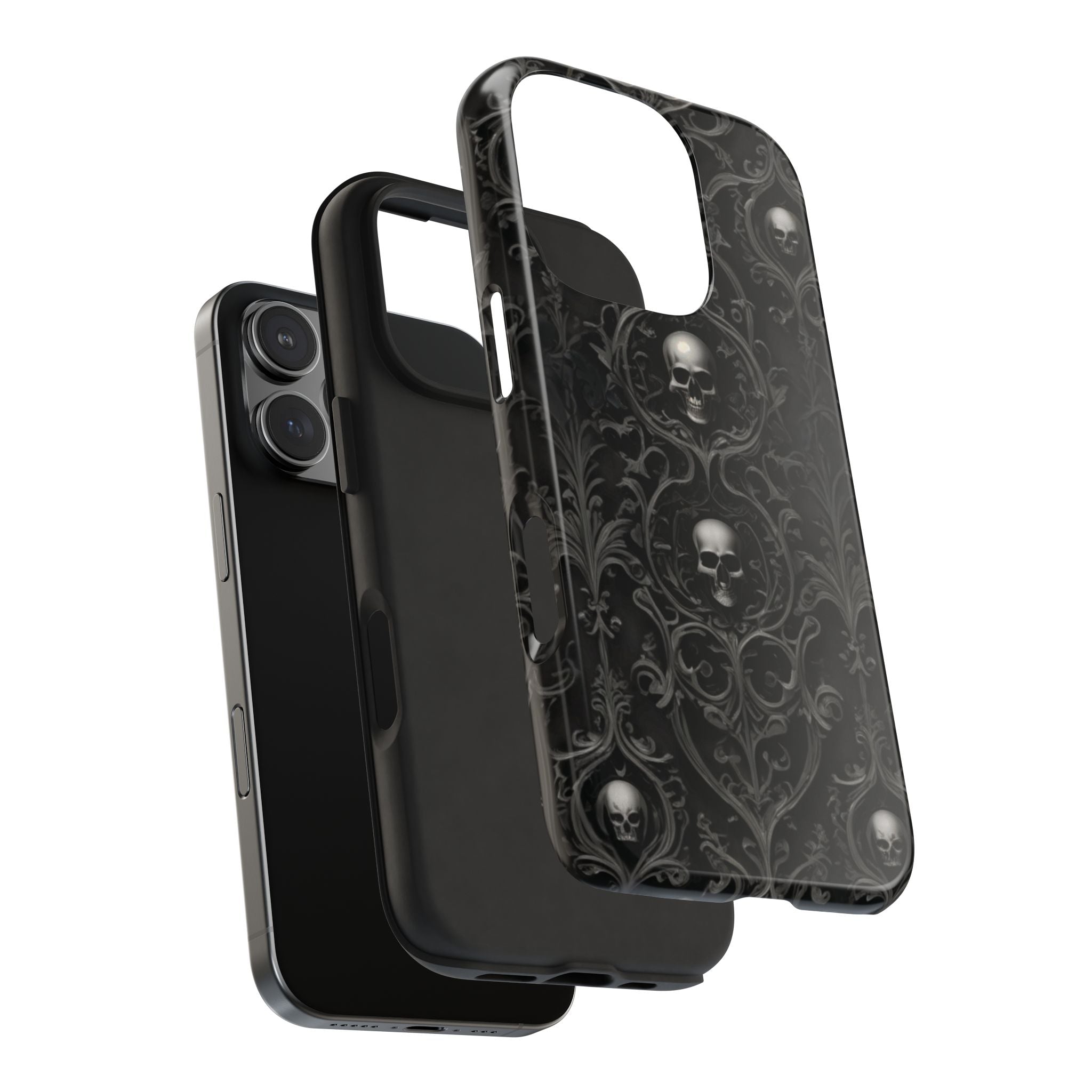 Gothic Skull Phone Cases - Tough Protection, Unique Gift for Halloween, Dark Aesthetic Accessory for Men and Women, Trendy Phone Cover
