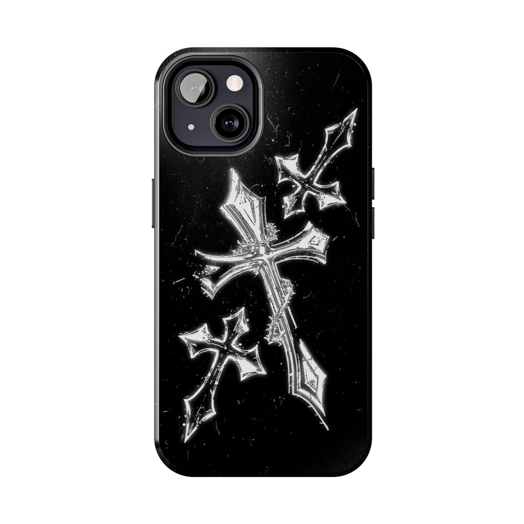 Tough Phone Case with Cross Design, Gothic Phone Cover, Personalized Phone Case, Customizable Tech Accessories, Unique Gift Idea