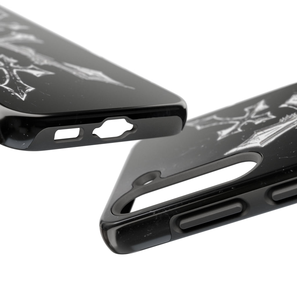 Tough Phone Case with Cross Design, Gothic Phone Cover, Personalized Phone Case, Customizable Tech Accessories, Unique Gift Idea