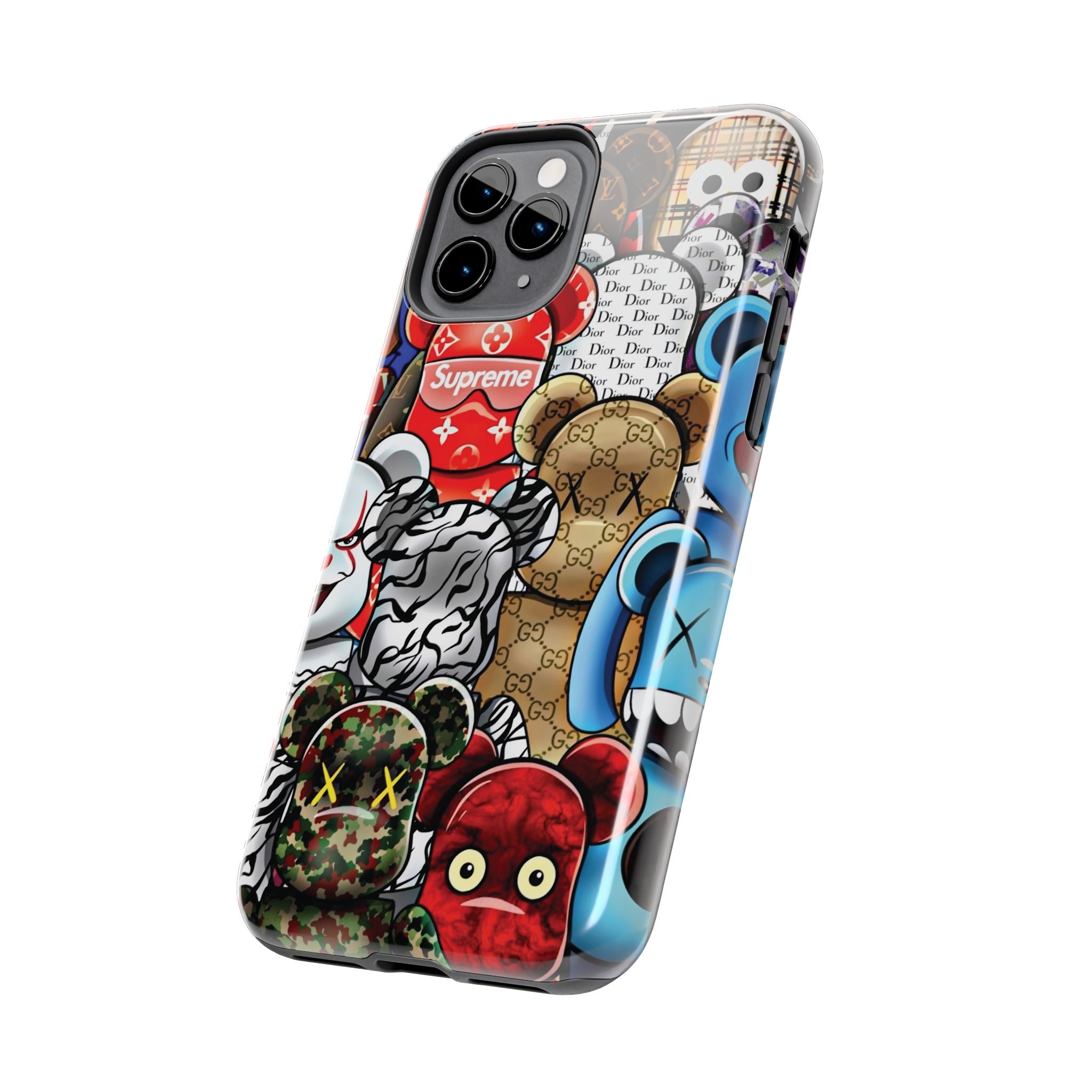 Trendy Bear Phone Case: Stylish Tough Protector for Streetwear Lovers, Gift for Teens, Unique Accessories for Holiday Celebrations