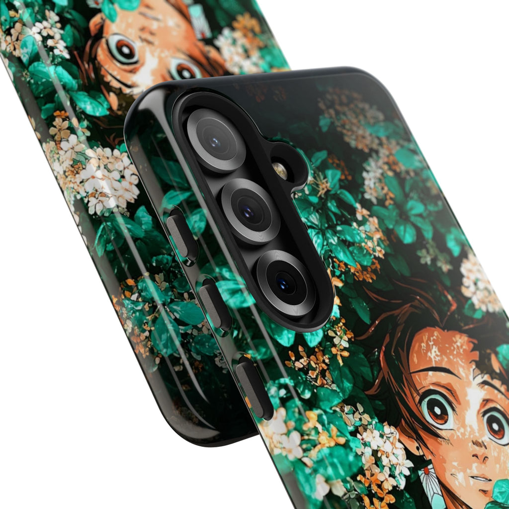 Floral Fantasy Tough Phone Cases | Trendy Phone Cover | Unique Gift for Nature Lovers | Durable Protection | Anime-Inspired Design