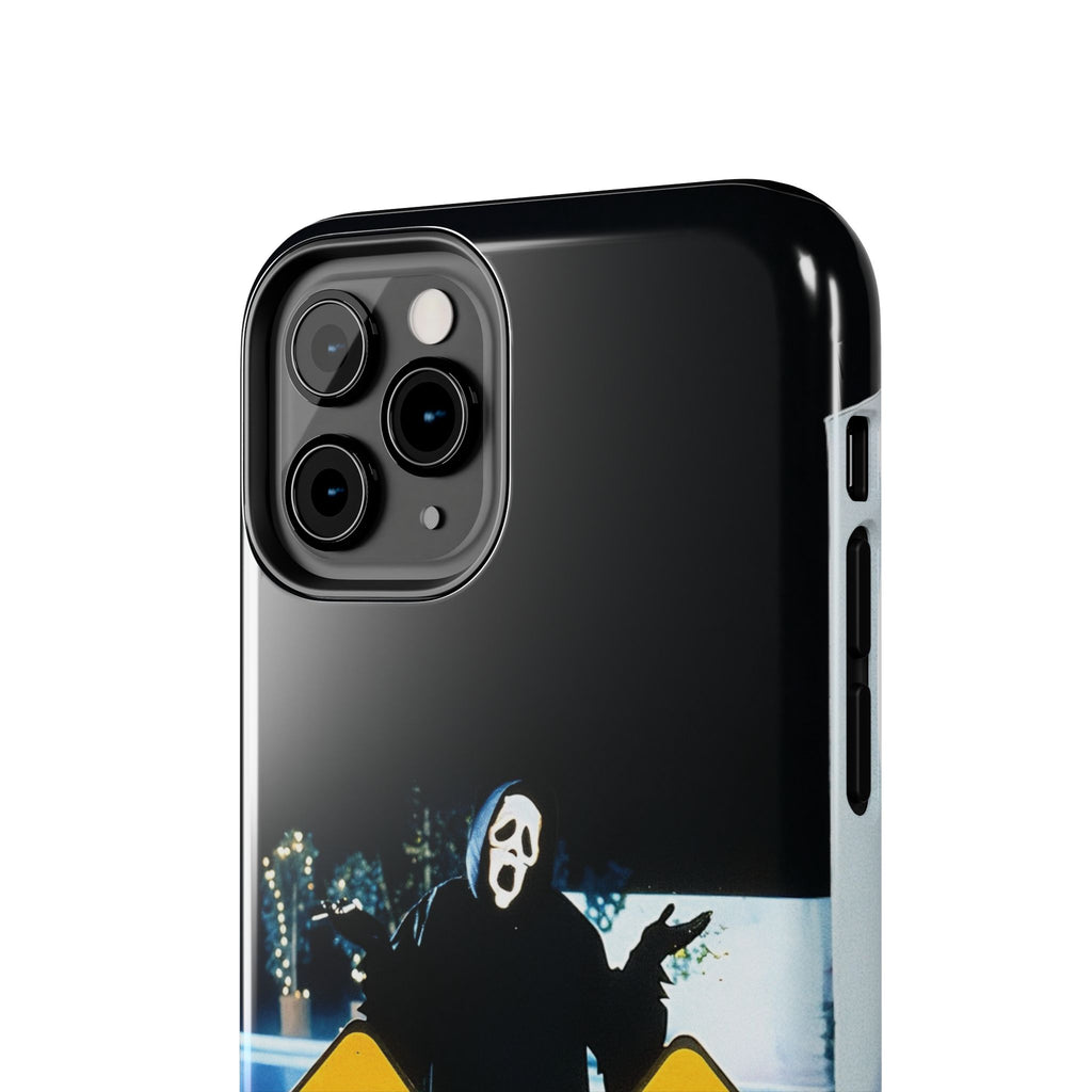 Spooky Phone Cases with Safety and Death Design, Halloween Gift, Horror Movie Merch, Unique Phone Accessories, Fun and Functional