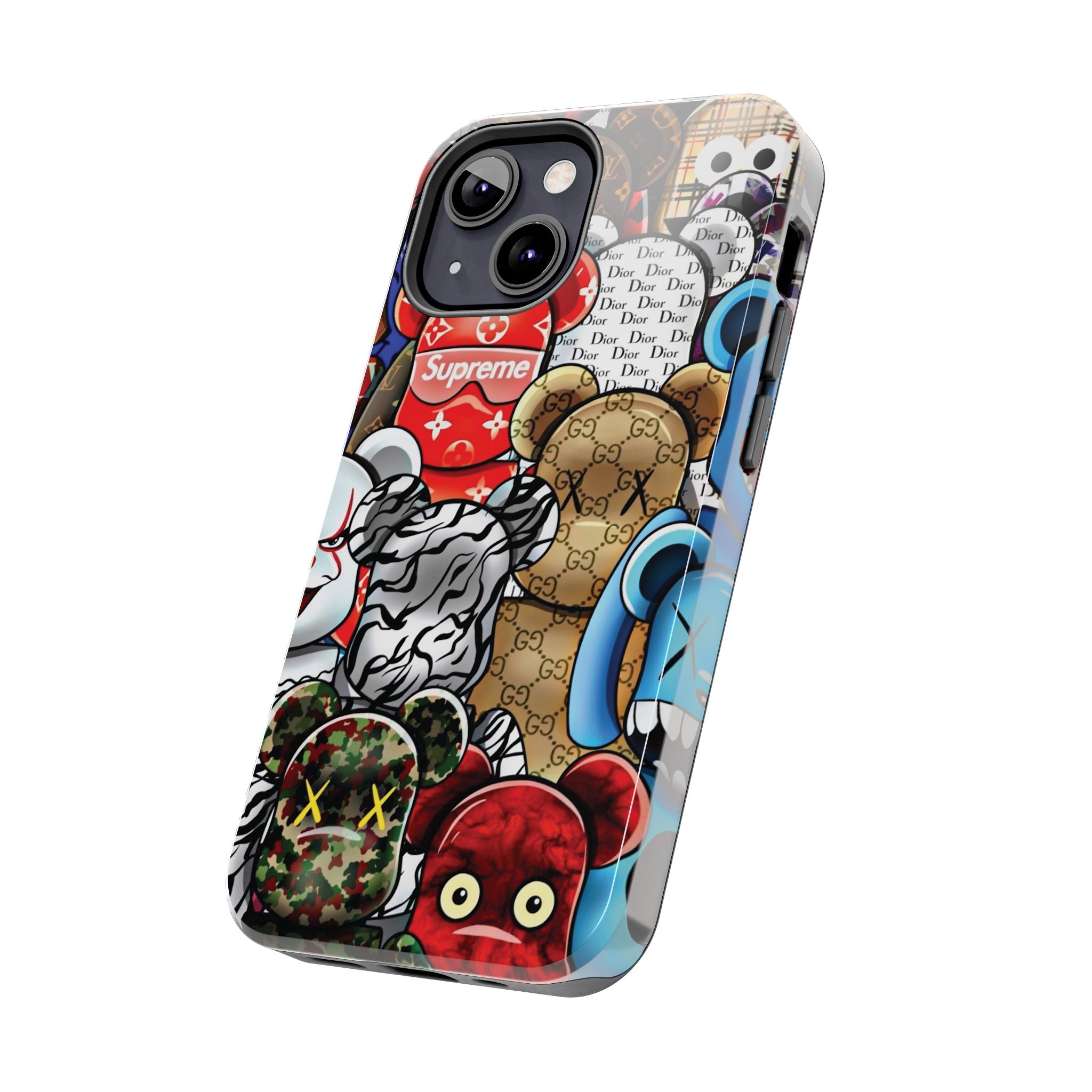 Trendy Bear Phone Case: Stylish Tough Protector for Streetwear Lovers, Gift for Teens, Unique Accessories for Holiday Celebrations