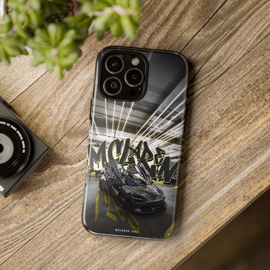 Racing Graffiti Phone Case — McLaren Sports Car Garage Design