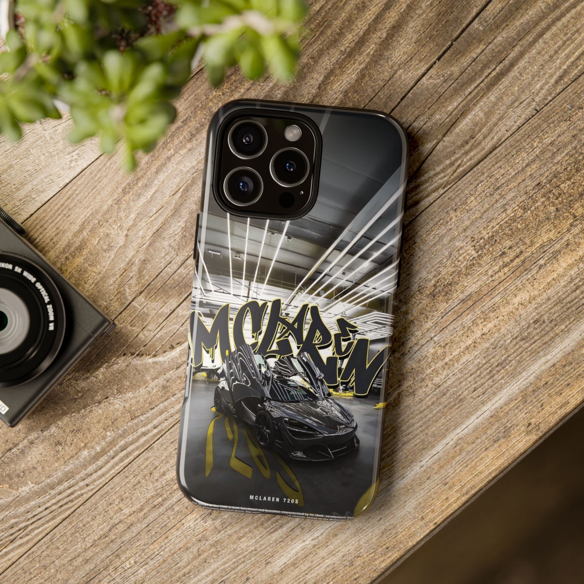 Racing Graffiti Phone Case — McLaren Sports Car Garage Design