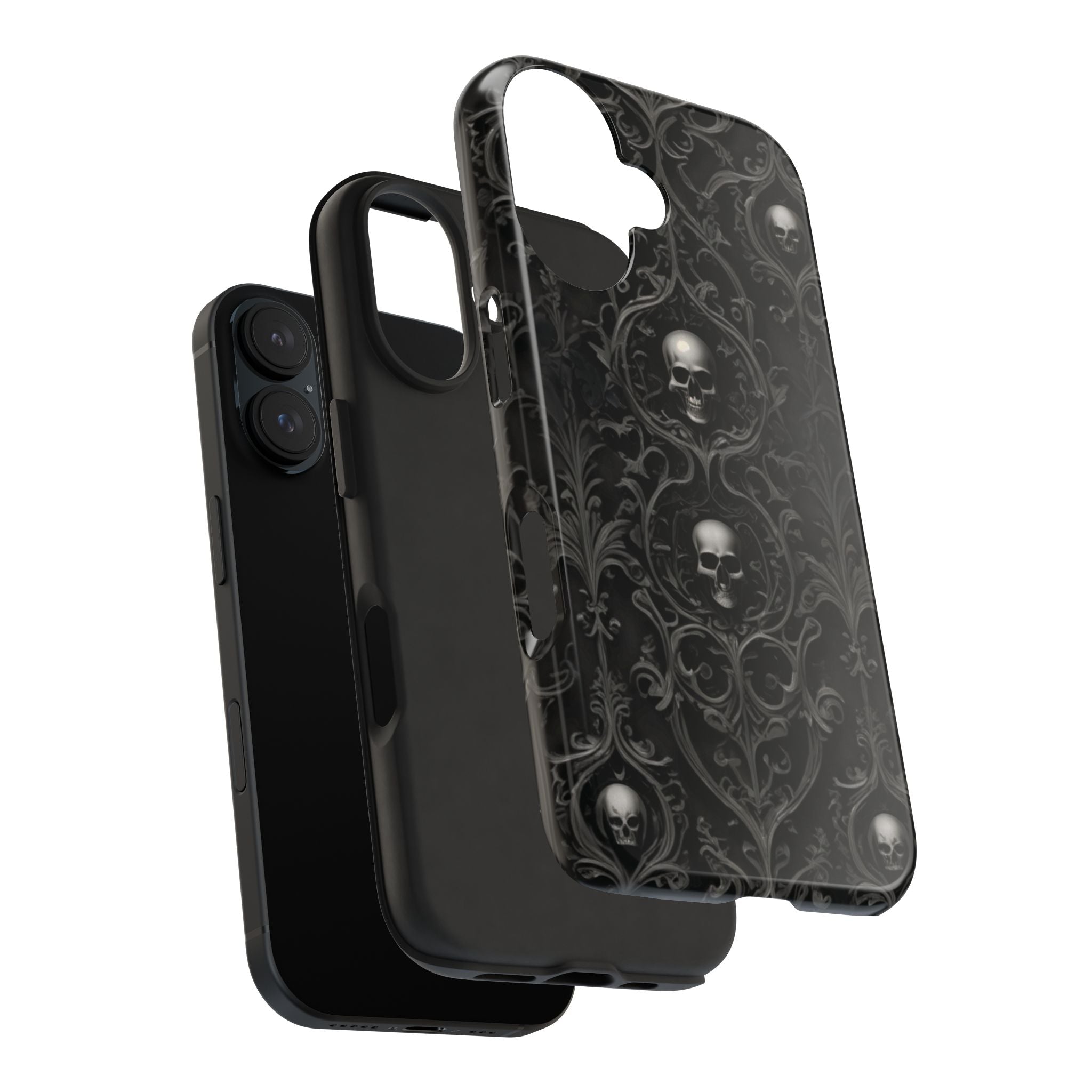 Gothic Skull Phone Cases - Tough Protection, Unique Gift for Halloween, Dark Aesthetic Accessory for Men and Women, Trendy Phone Cover