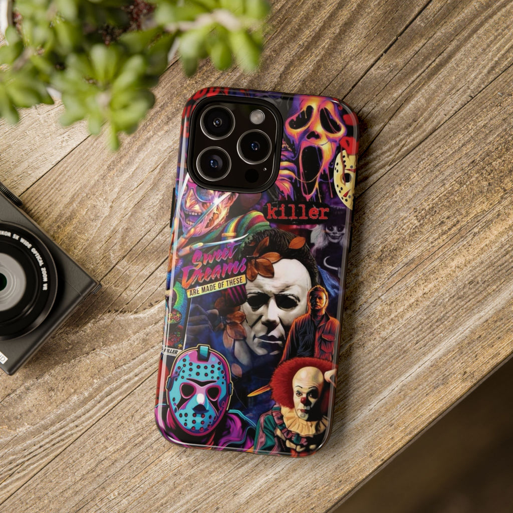 Horror Movie Collage Phone Case — Classic Slasher Icons (Michael Myers, Jason, Freddy, Ghostface, Pennywise)