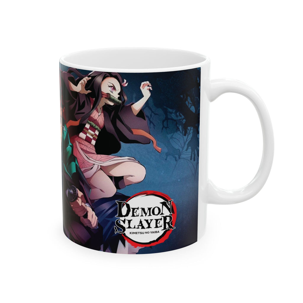 Anime Demon Slayer Ceramic Mug — Tanjiro & Nezuko Action Design (11oz/15oz)