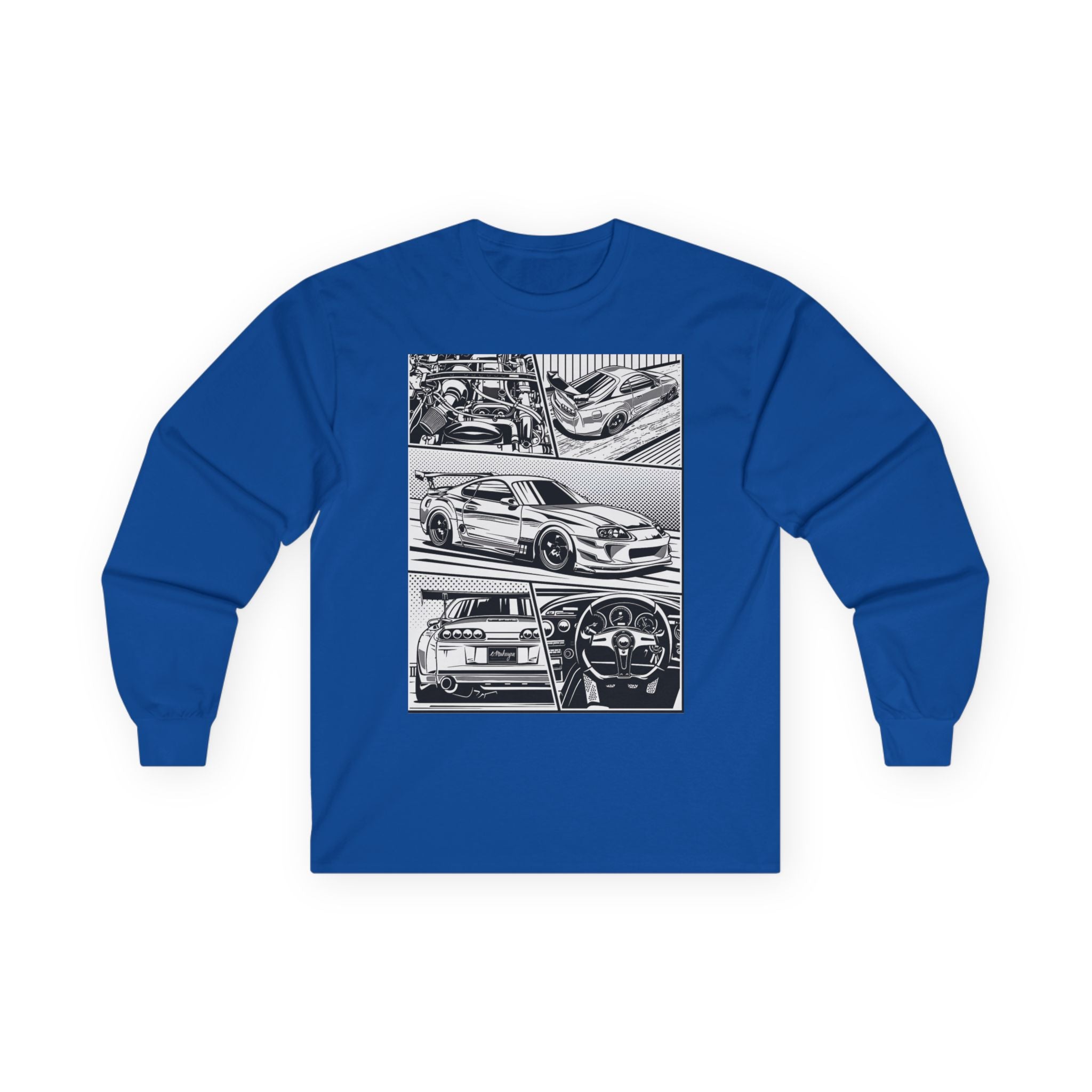 Automotive Art Long Sleeve Tee - Car Enthusiast Graphic