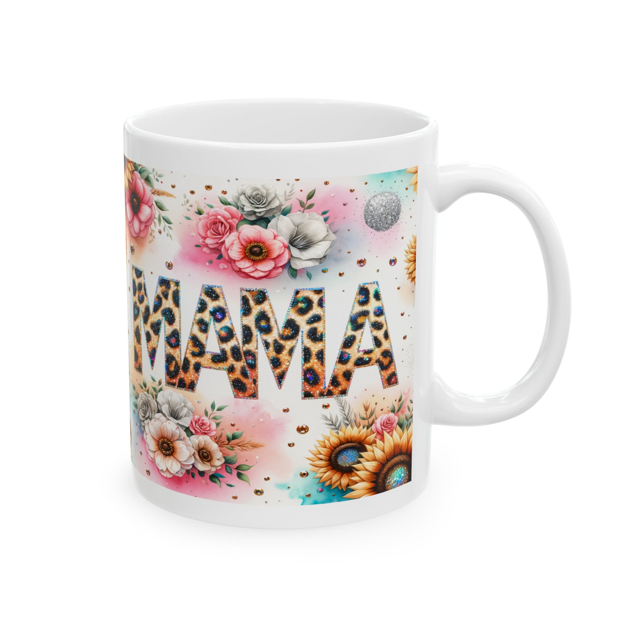 Floral Mama Mug - Perfect Gift for Moms, Coffee Lover, Birthday, Mother's Day, Home Decor, Cute Kitchen Accessories