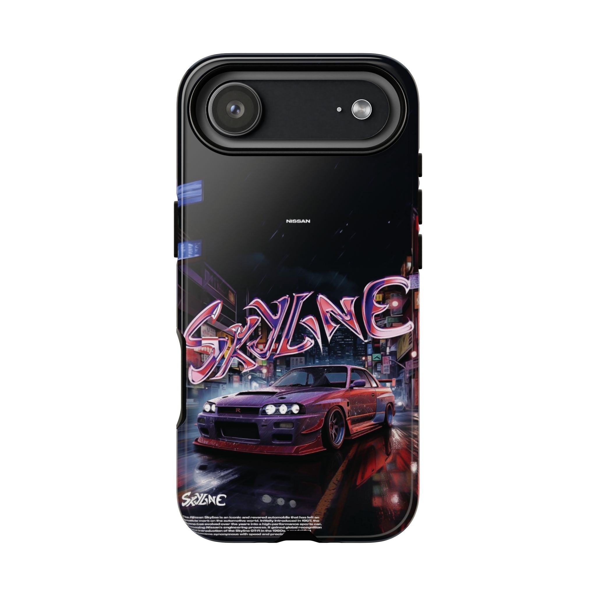 Retro Skyline Phone Case — Neon Night Street Racing Design