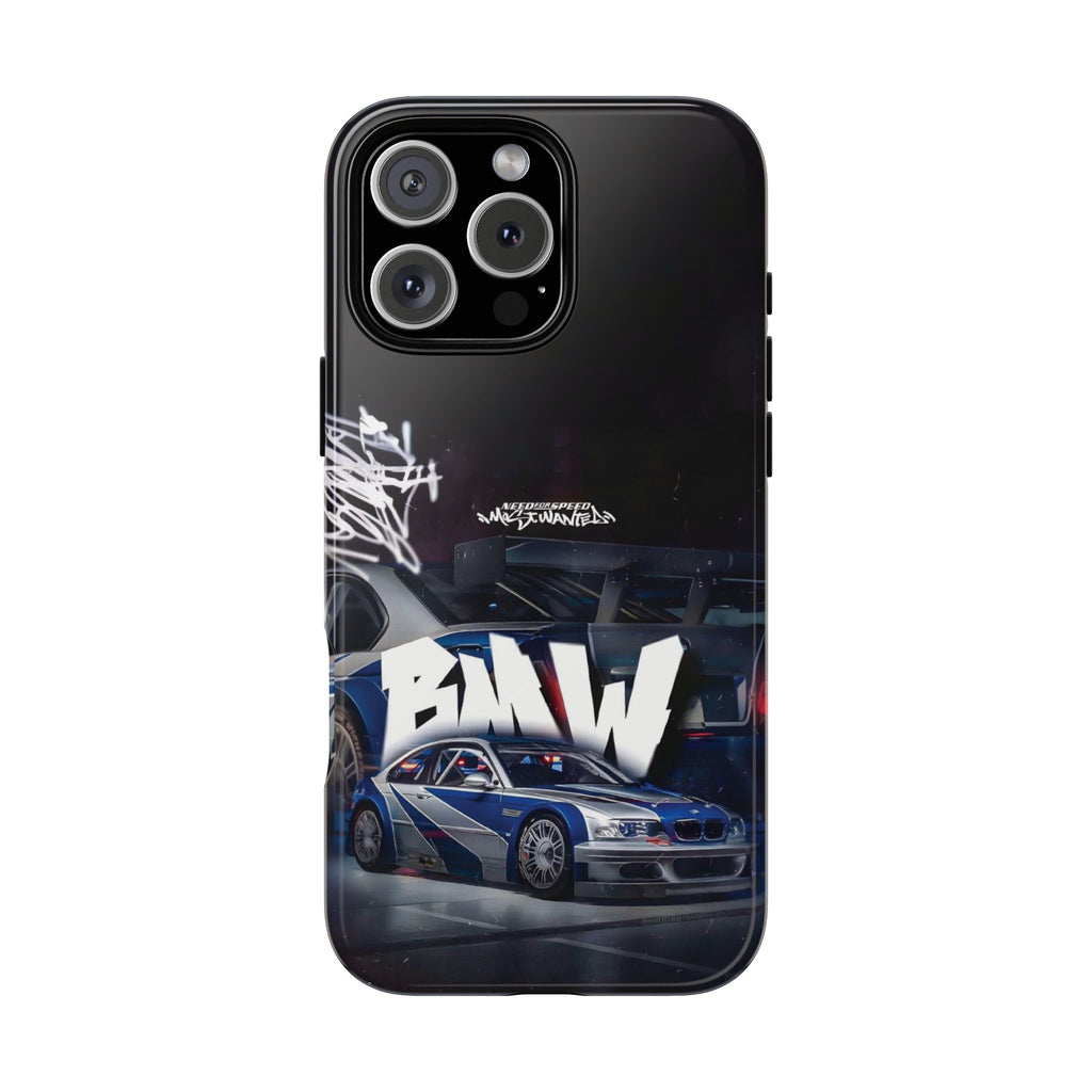Racing Graffiti Tough Phone Case — Blue Sports Car Design