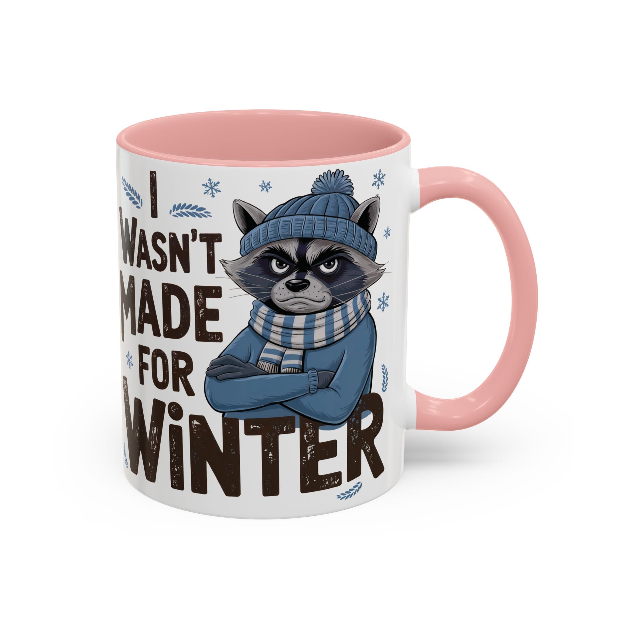 Winter-Themed Accent Coffee Mug, Funny Raccoon Design, Perfect for Coffee Lovers, Holiday Gift, Cozy Home Decor, Unique Mug