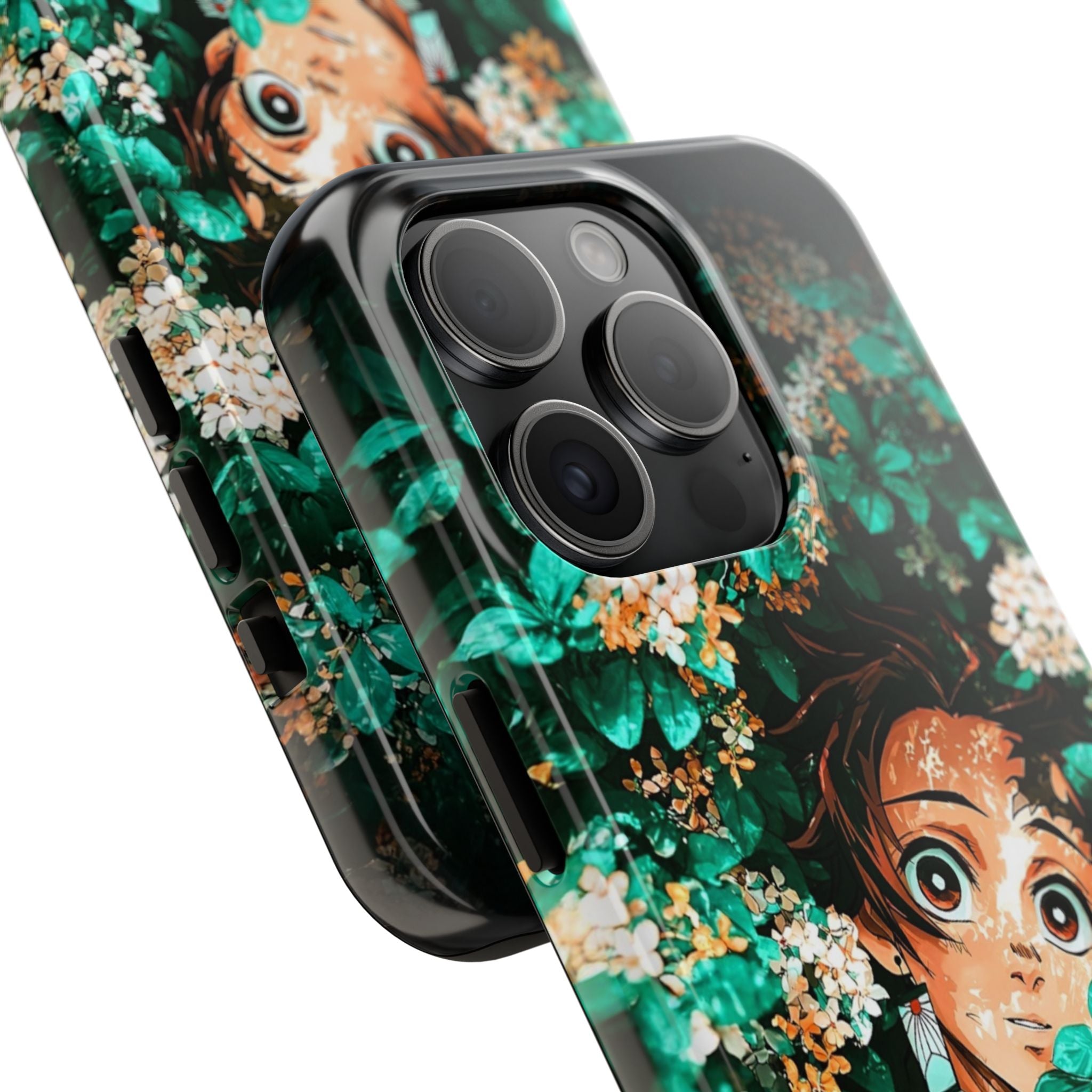 Floral Fantasy Tough Phone Cases | Trendy Phone Cover | Unique Gift for Nature Lovers | Durable Protection | Anime-Inspired Design