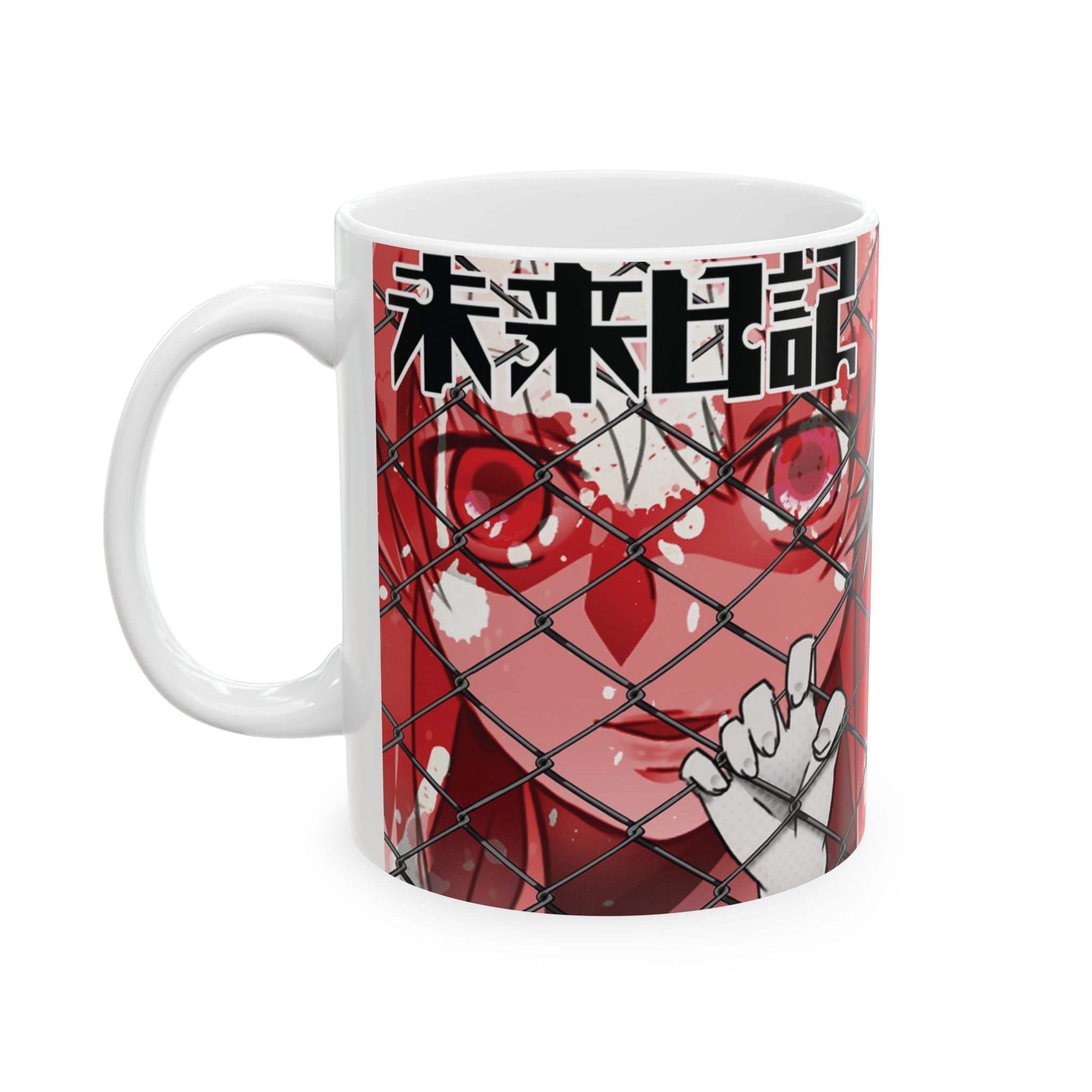 Anime Red Manga Girl Ceramic Mug — Gothic Vampire Aesthetic (11oz/15oz)