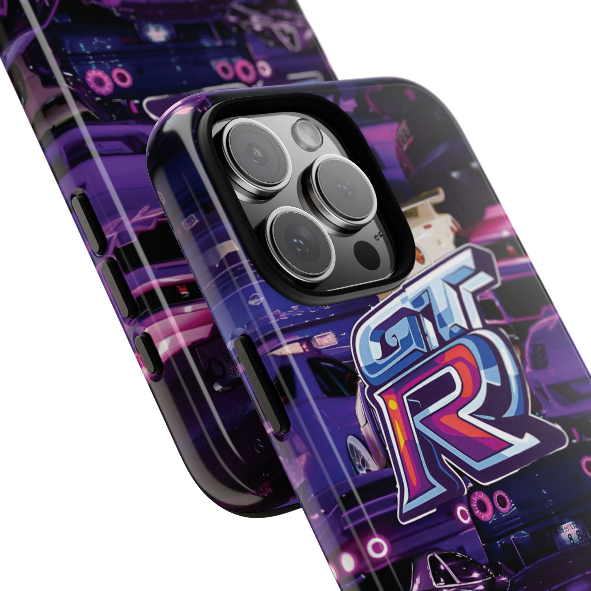 GTR Racing Phone Case – Neon Purple Sportscar Design