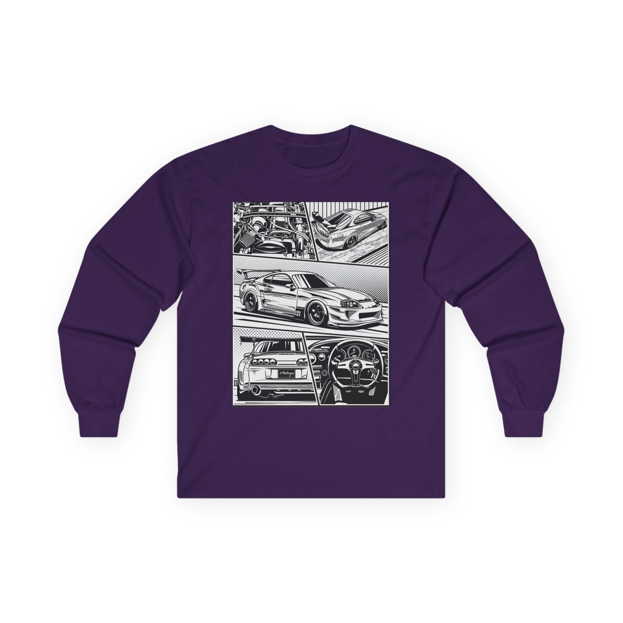 Automotive Art Long Sleeve Tee - Car Enthusiast Graphic