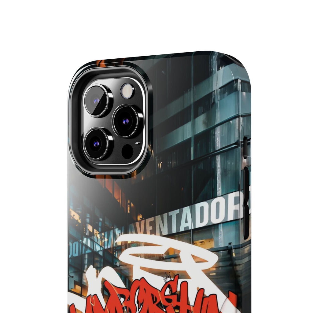 Urban Graffiti Tough Phone Case - Red Lamborghini Design