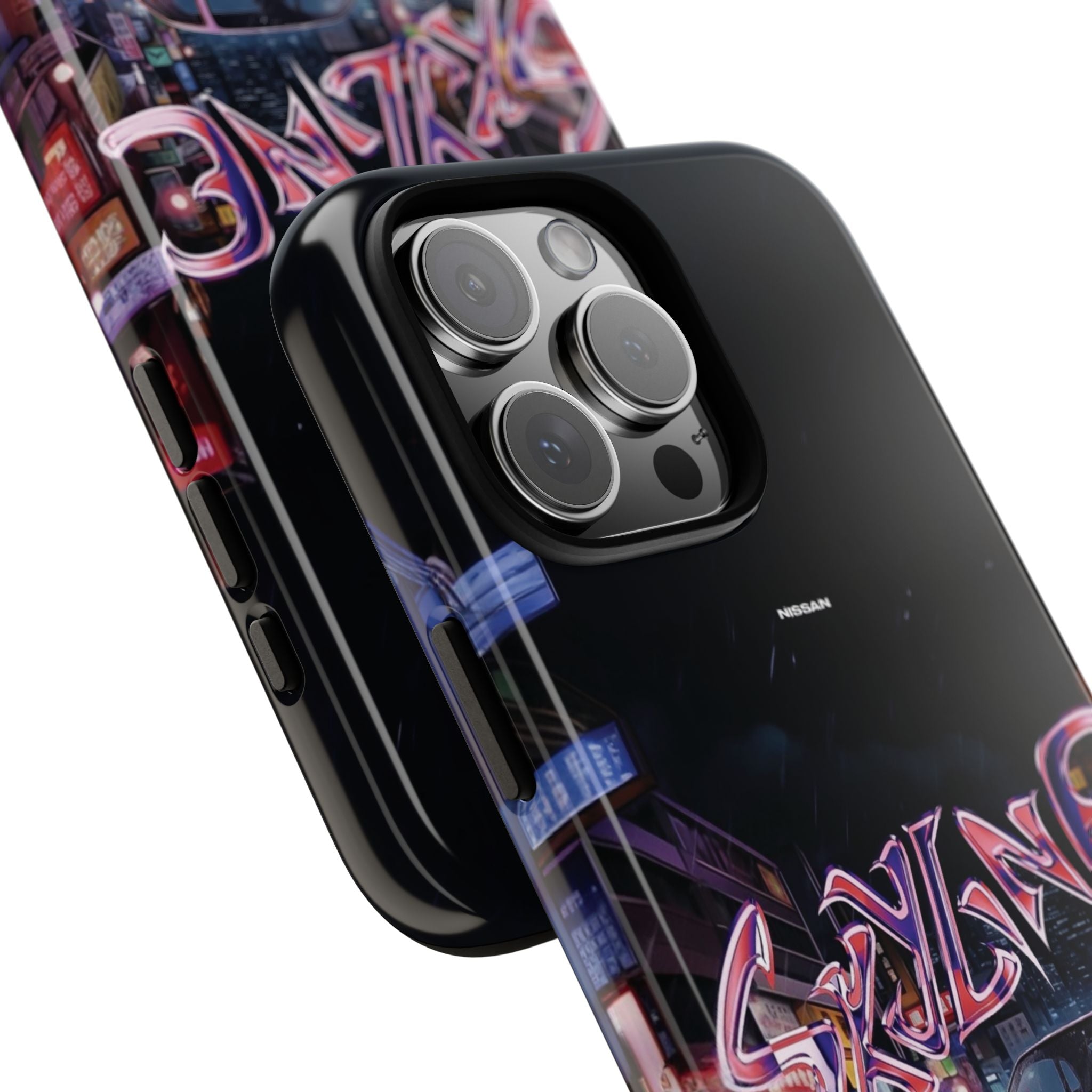 Retro Skyline Phone Case — Neon Night Street Racing Design