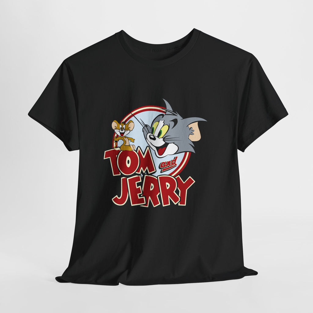 Tom and Jerry Unisex Heavy Cotton Tee, Funny Cartoon Shirt, Casual Wear, Gift for Kids and Adults, Retro Comics Tee