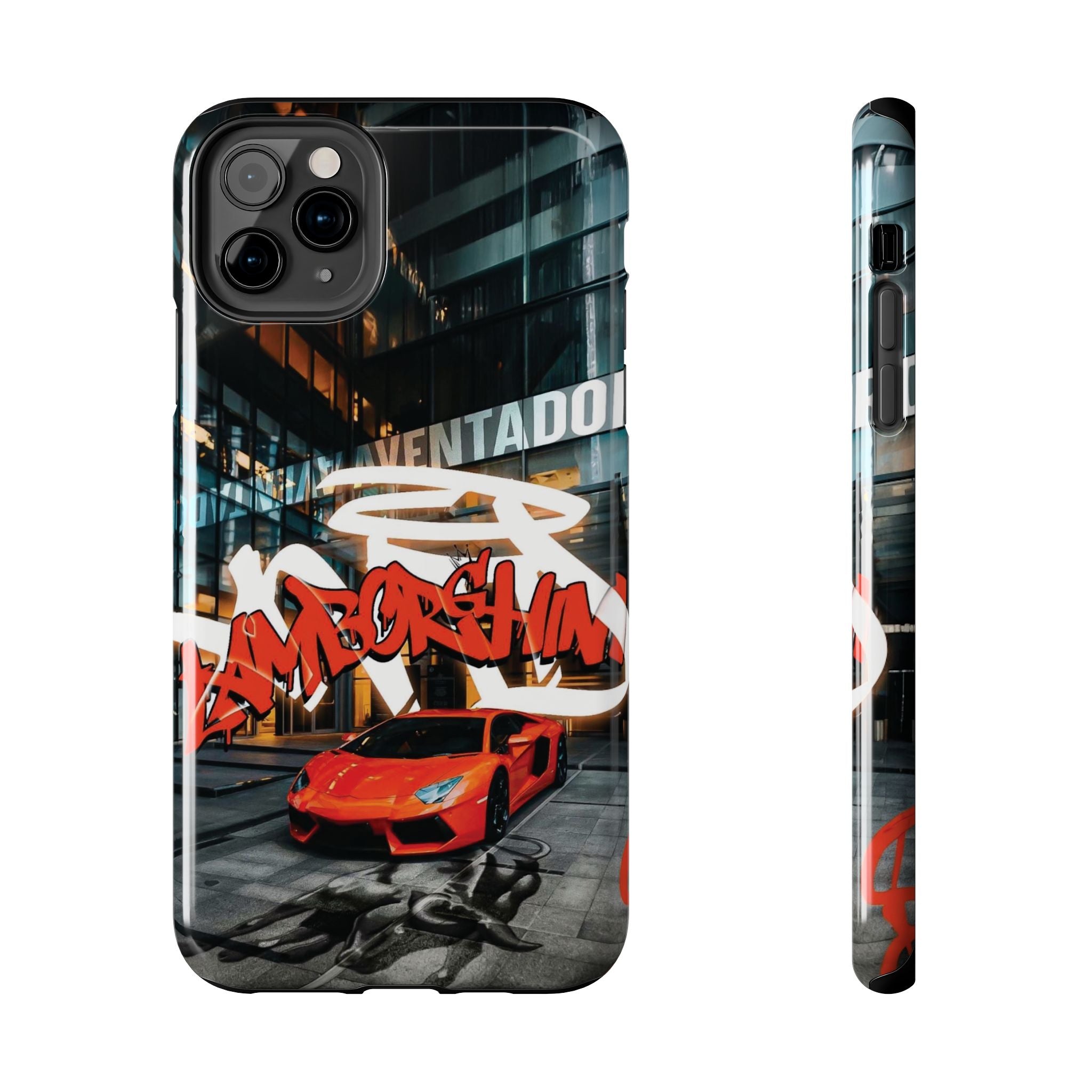 Urban Graffiti Tough Phone Case - Red Lamborghini Design