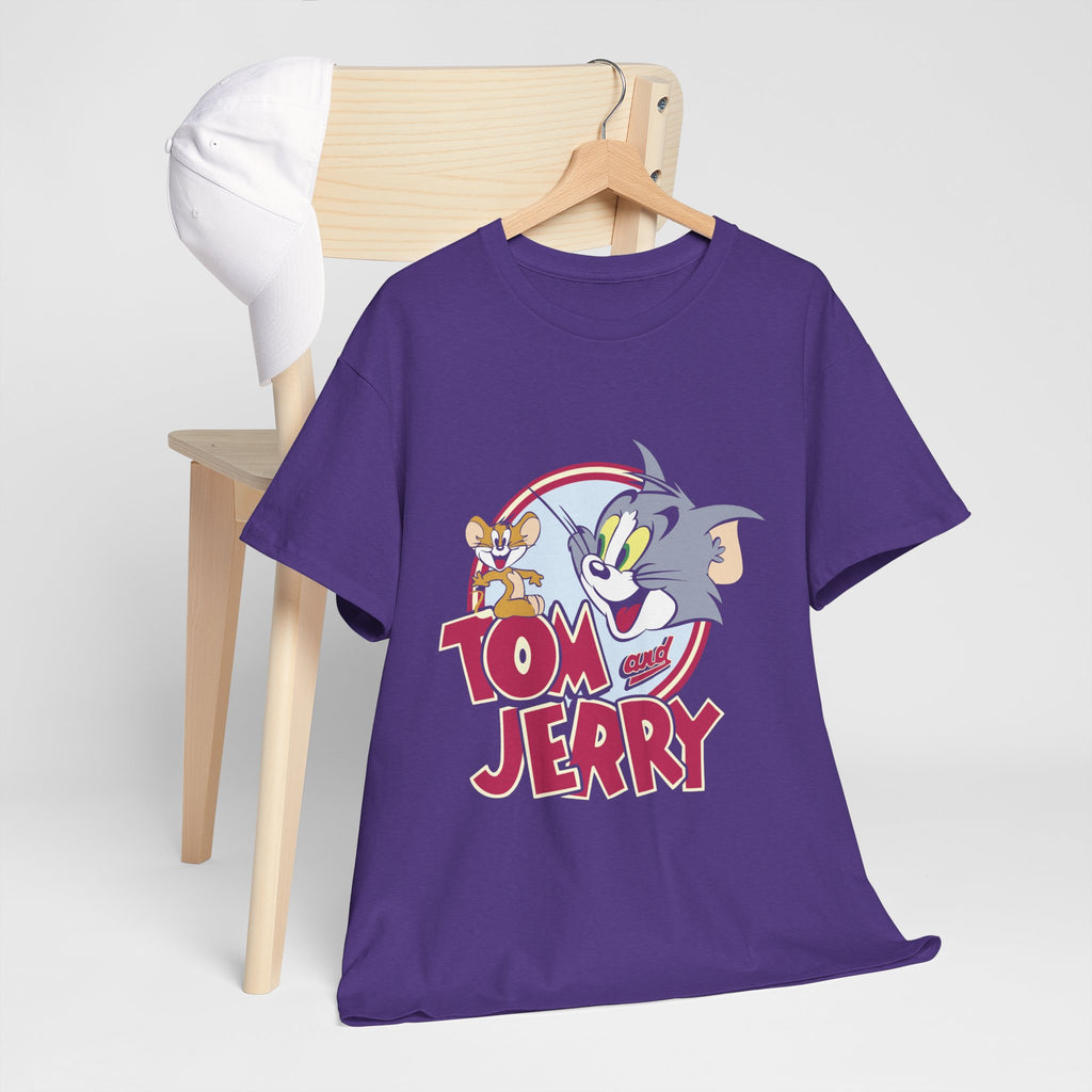 Tom and Jerry Unisex Heavy Cotton Tee, Funny Cartoon Shirt, Casual Wear, Gift for Kids and Adults, Retro Comics Tee