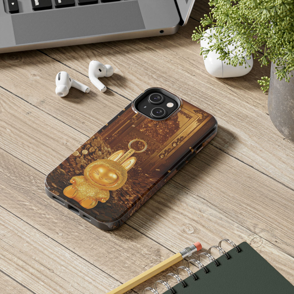 Luxurious Rabbit Phone Case, Golden Bunny Phone Cover, Tough Phone Cases, Cute Rabbit Holder, Unique Gift Idea, Stylish Mobile Protector