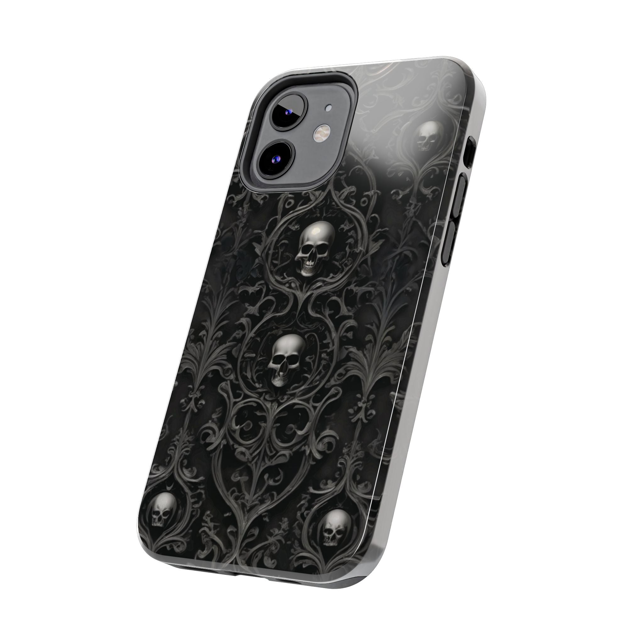 Gothic Skull Phone Cases - Tough Protection, Unique Gift for Halloween, Dark Aesthetic Accessory for Men and Women, Trendy Phone Cover