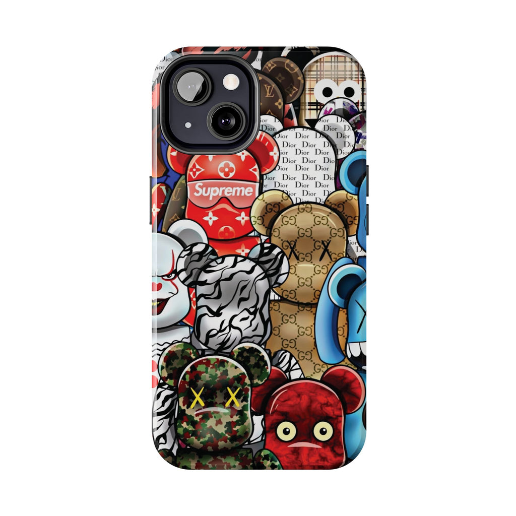 Trendy Bear Phone Case: Stylish Tough Protector for Streetwear Lovers, Gift for Teens, Unique Accessories for Holiday Celebrations