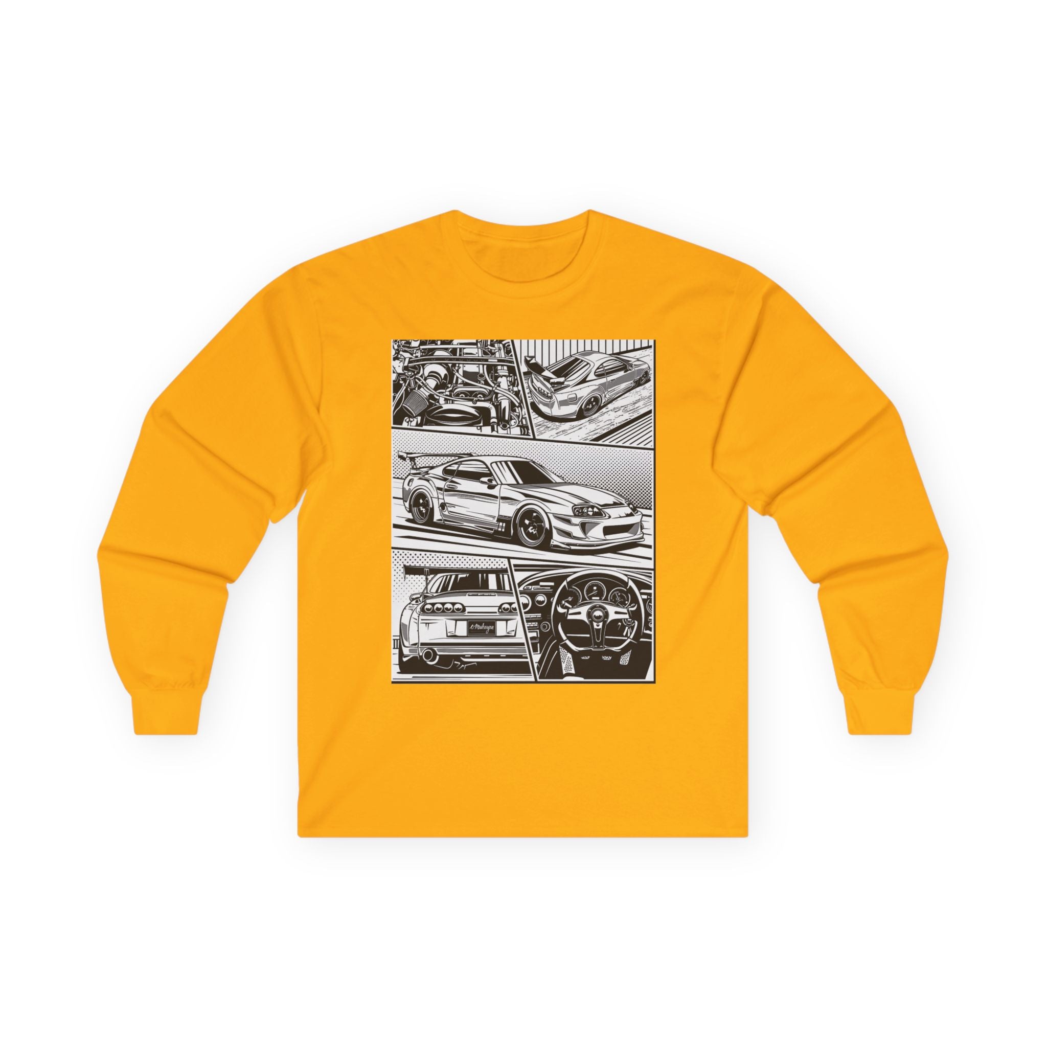 Automotive Art Long Sleeve Tee - Car Enthusiast Graphic