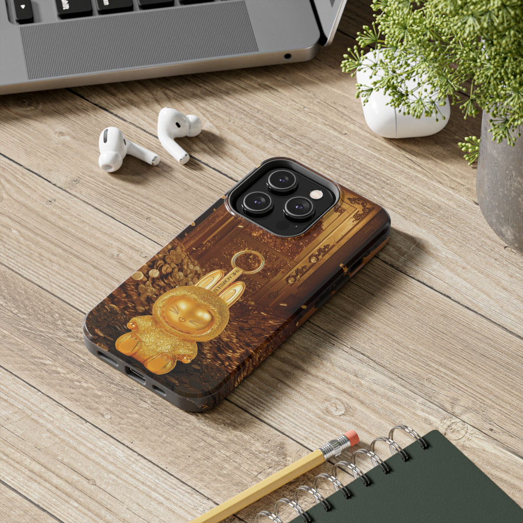 Luxurious Rabbit Phone Case, Golden Bunny Phone Cover, Tough Phone Cases, Cute Rabbit Holder, Unique Gift Idea, Stylish Mobile Protector